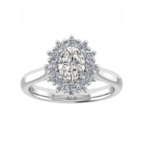 Aurora Lab Grown Oval Diamond Halo Ring