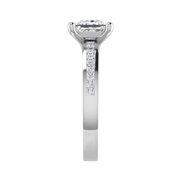 Halle Lab Grown Princess Diamond Sidestone Ring