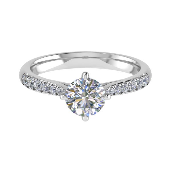 Lucia Lab Grown Round Diamond Sidestone Ring