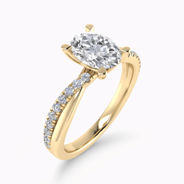 Peyton Lab Grown Oval Diamond Sidestone Ring