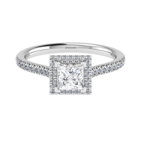 Rossetti Natural Princess Diamond Halo Ring