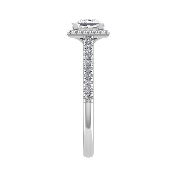 Rossetti Natural Princess Diamond Halo Ring