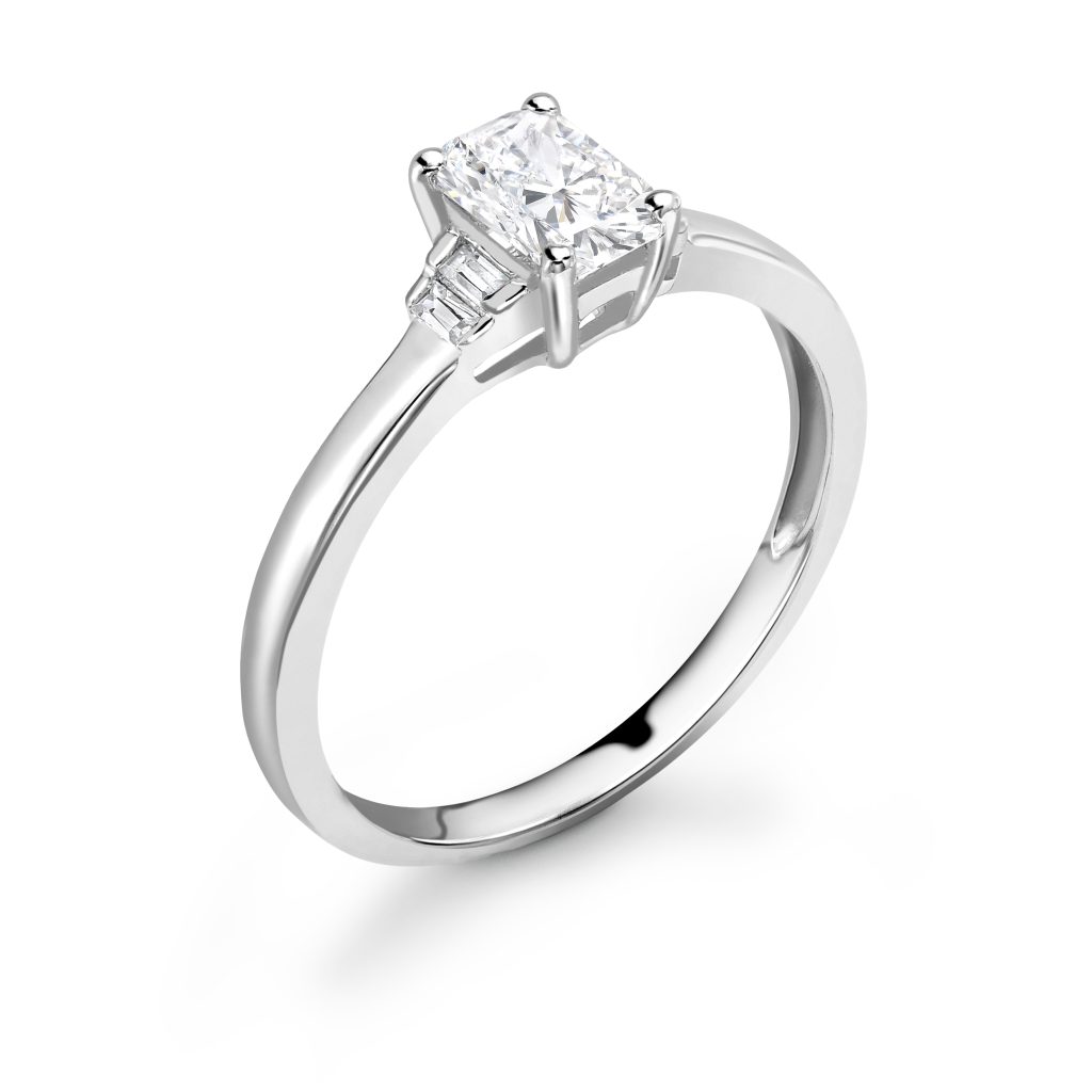 Poppy Lab Grown Emerald Sidestone Ring Bercotts Diamonds