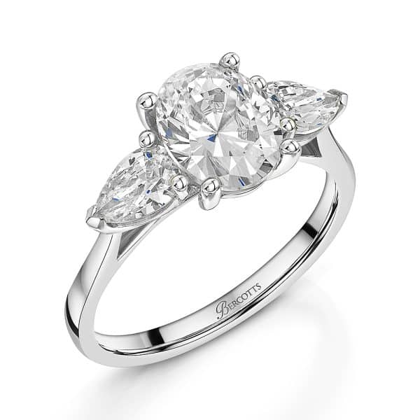 Jasmine Natural Oval Diamond Trilogy Ring