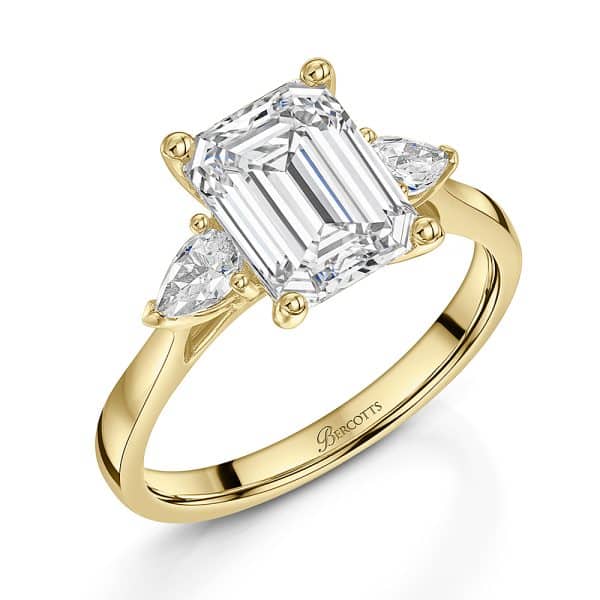Jasmine Lab Grown Emerald Diamond Trilogy Ring