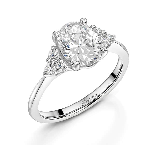 Duchess Lab Grown Oval Diamond Sidestone Ring