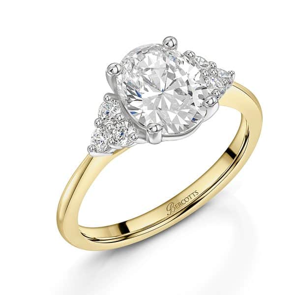 Duchess Natural Oval Diamond Sidestone Ring