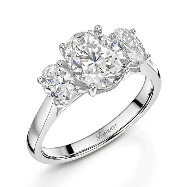 Roma Lab Grown Oval Diamond Trilogy Ring