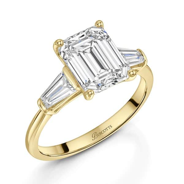 Marla Lab Grown Emerald Diamond Trilogy Ring