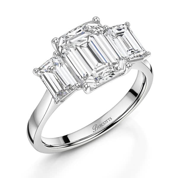 Cairo Lab Grown Emerald Diamond Trilogy Ring