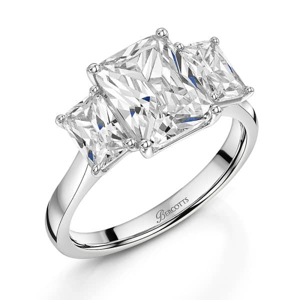 Cairo Lab Grown Radiant Diamond Trilogy Ring