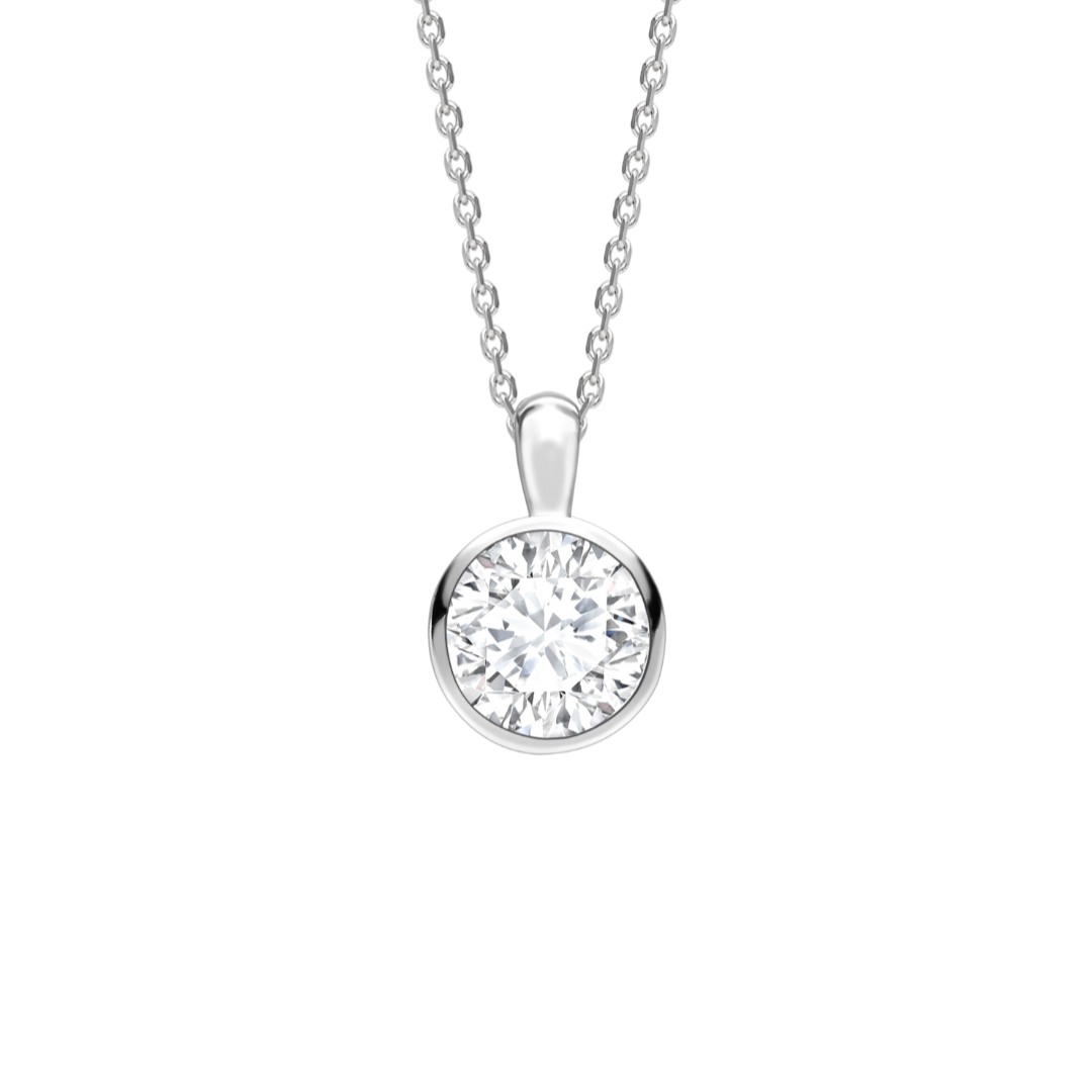 Lab Grown Brilliant Cut Diamond Rubover Pendant - Bercotts Diamonds