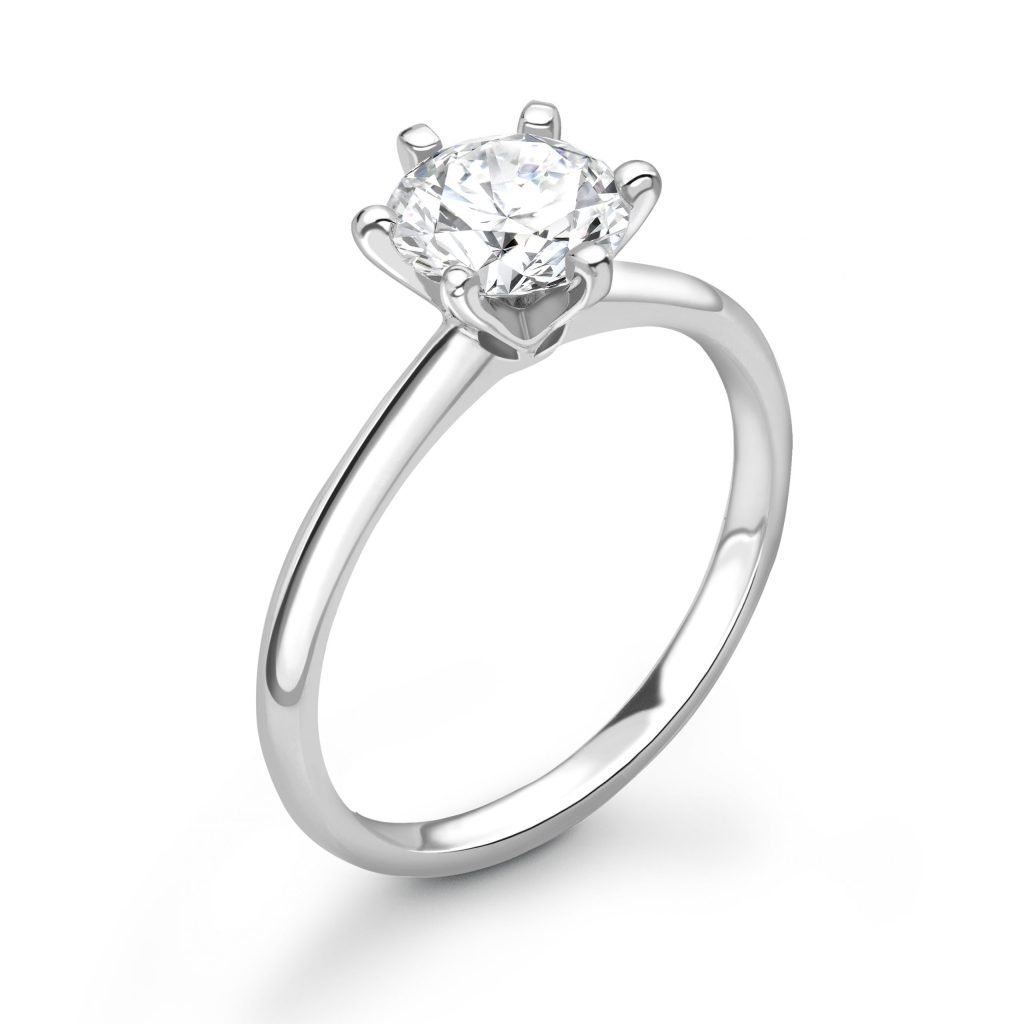 1.00ct Brilliant Cut Diamond Classic Six Claw Engagement Ring