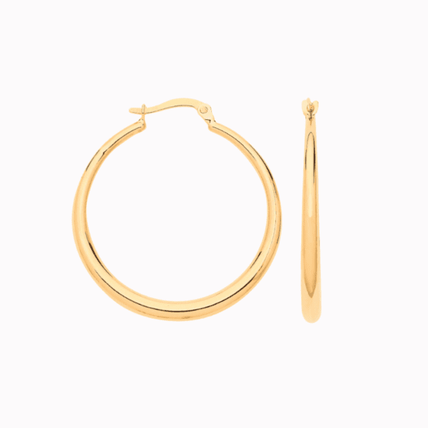 Yellow Gold Graduated Hoop Earrings