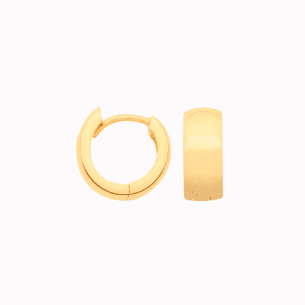 Yellow Gold Chunky Huggie Hoop Earrings