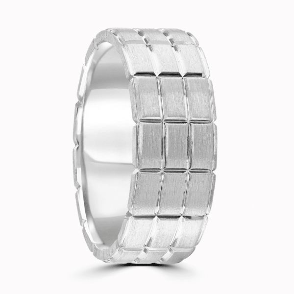 Hugo Gents Patterned Wedding Ring
