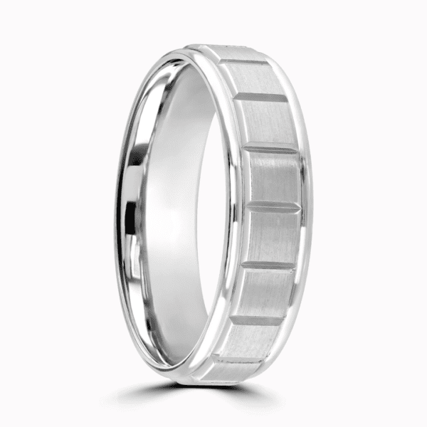 Angus Gents Patterned Wedding Ring