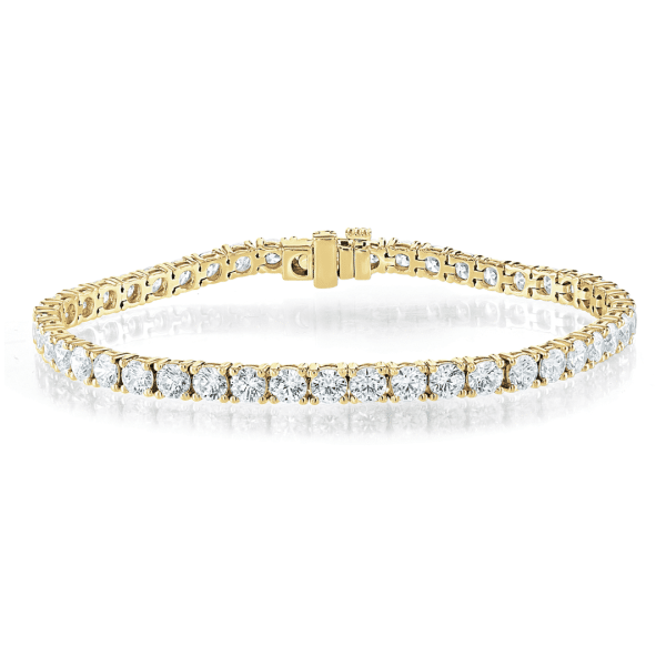 5ct Lab Grown Classic Brilliant Cut Diamond Tennis Bracelet - Yellow Gold
