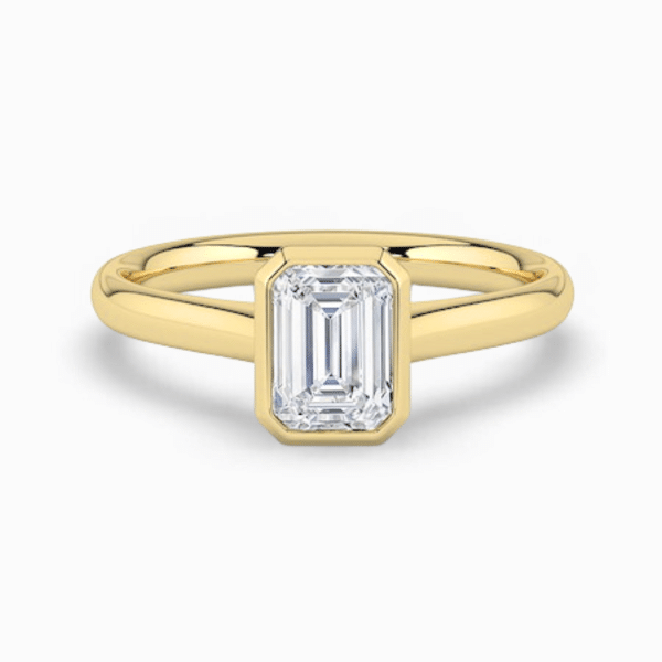 Bailey Bezel Set Lab Grown Emerald Diamond Solitaire Ring