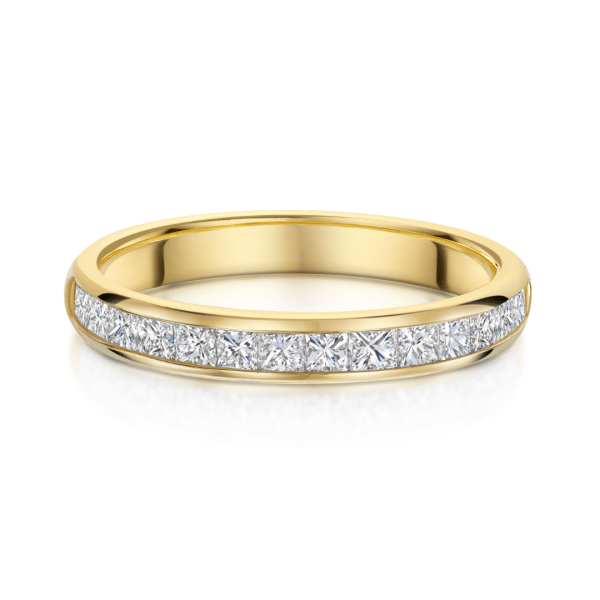 Ella channel set princess cut diamond wedding ring