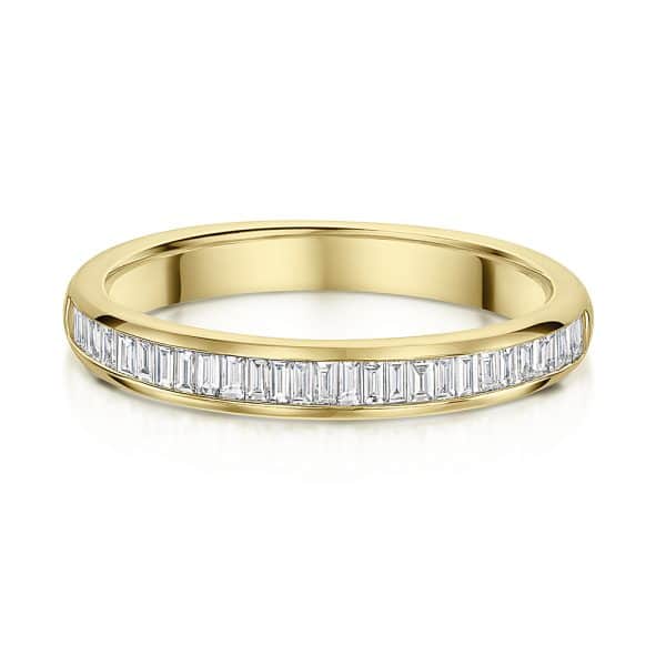 Elsa channel set baguette cut diamond wedding ring