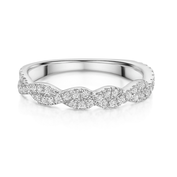 Evanna Twisted Brilliant Cut Diamond Wedding Ring