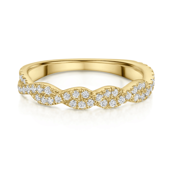Evanna Twisted Brilliant Cut Diamond Wedding Ring
