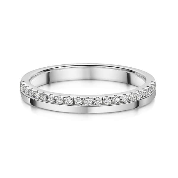 Alexa Offset Micro Claw Brilliant Cut Diamond Wedding Ring