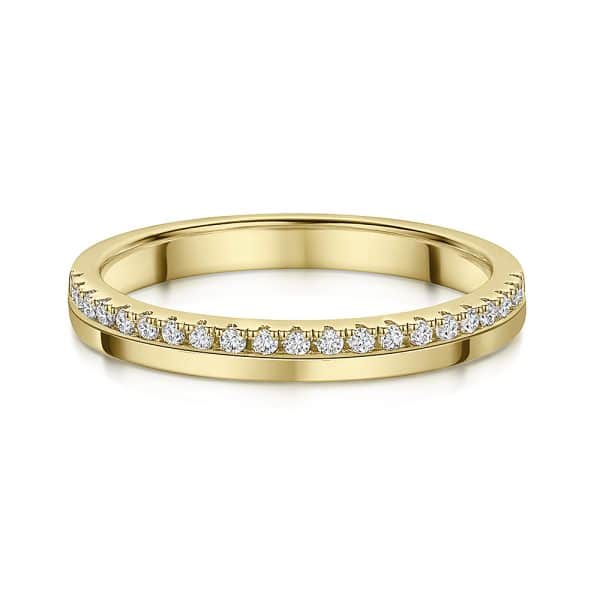 Alexa Offset Micro Claw Brilliant Cut Diamond Wedding Ring