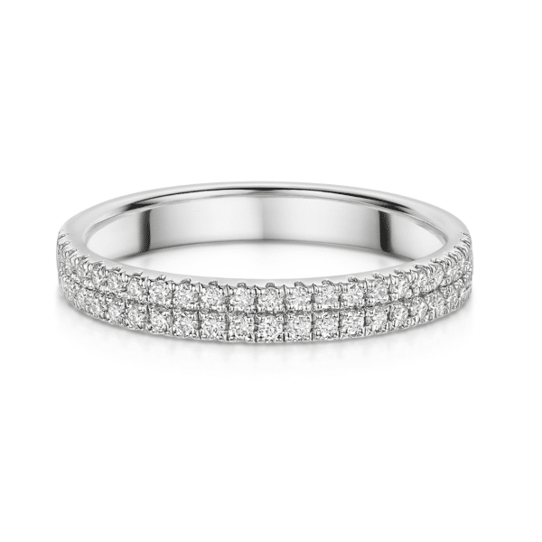 Kendall Double Row Brilliant Cut Diamond Wedding Ring