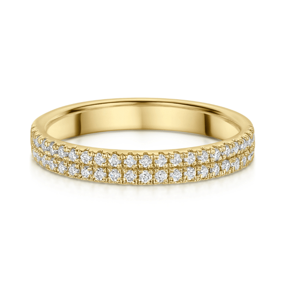 Kendall Double Row Brilliant Cut Diamond Wedding Ring