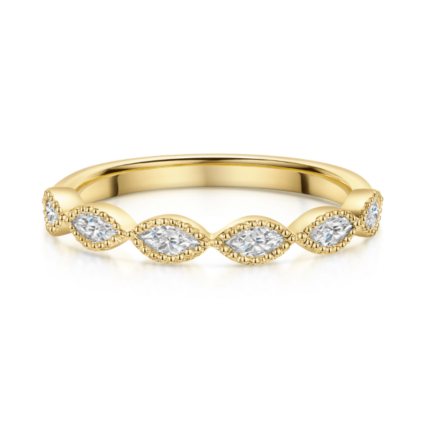 Paige Vintage Style Marquise Cut Diamond Wedding Ring