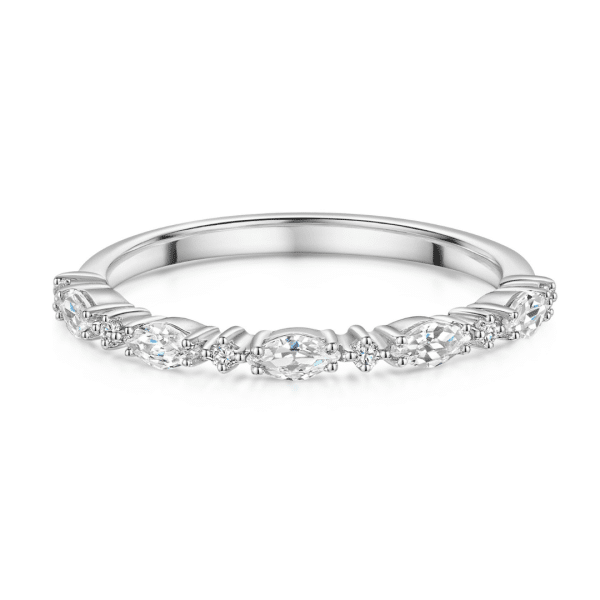 Nina Marquise & Brilliant Cut Claw Set Diamond Wedding Ring