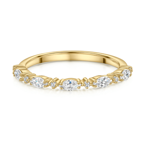 Nina Marquise & Brilliant Cut Claw Set Diamond Wedding Ring