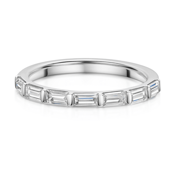 Caliope Landscape Baguette Cut Bar Set Diamond Wedding Ring