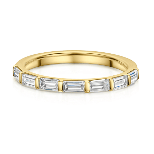 Caliope Landscape Baguette Cut Bar Set Diamond Wedding Ring