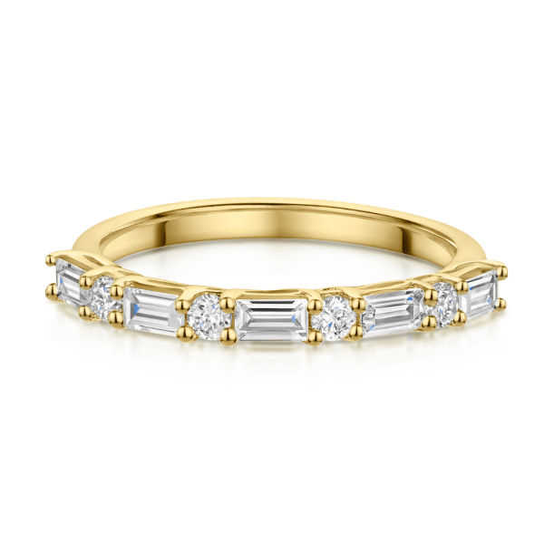 Bethany Landscape Baguette & Brilliant Claw Set Diamond Wedding Ring