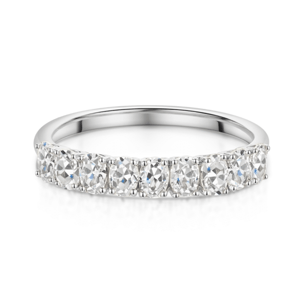 Autumn 9 Stone Claw Set Ovals Diamond Wedding Ring