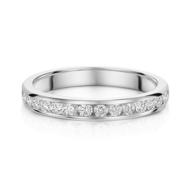 Louisa channel set brilliant cut diamond wedding ring