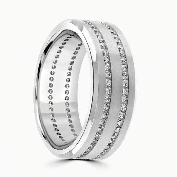 Oscar Broad Gents Double Row Lab Diamond Wedding Band