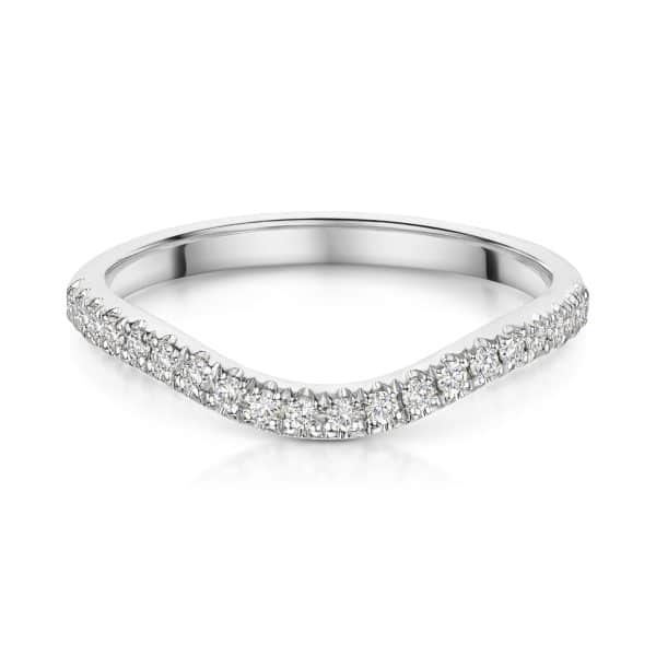 Freya Curved Micro Claw Set Brilliant Cut Diamond Wedding Ring