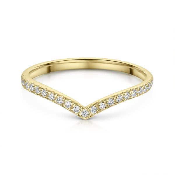Juno Wishbone Micro Claw Set Brilliant Cut Diamond Wedding Ring
