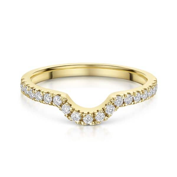 Mira Micro Claw Set Shaped Brilliant Diamond Wedding Ring
