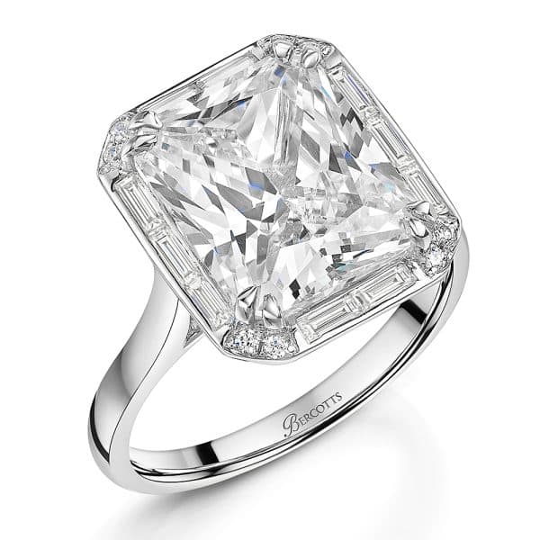 Quinn Natural Radiant Diamond with Bezel Set Halo Ring