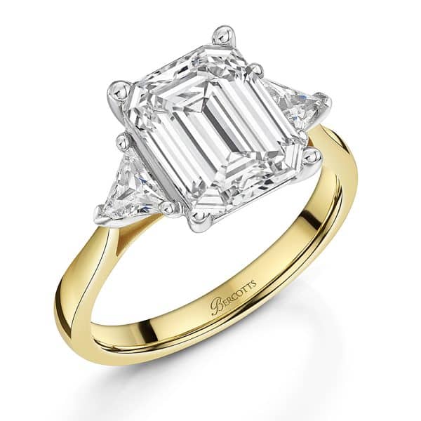 Juliana Lab Grown Emerald Cut Diamond Trilogy Ring