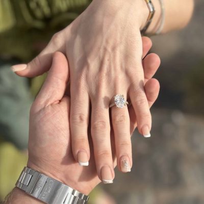 Stella Lab Grown Oval Diamond Sidestone Ring